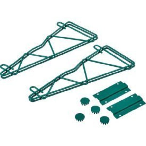 Global Equipment Nexel® Poly-Green® Single Arm Fixed Wall Bracket, 14" (Pair) AB14G